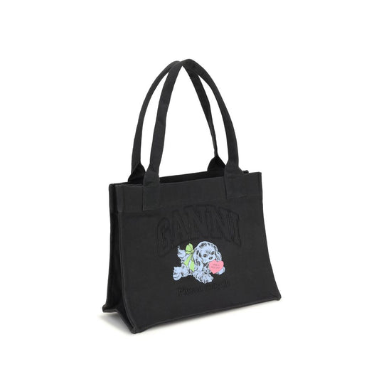 Black Cotton Shoulder Bag