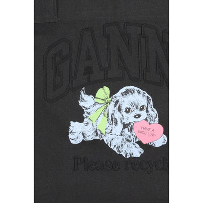 Black Cotton Shoulder Bag