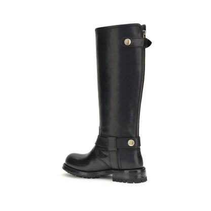 Black Calf Leather Bos Taurus Lace-Up Boots