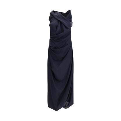 Blue Wool Casual Dress