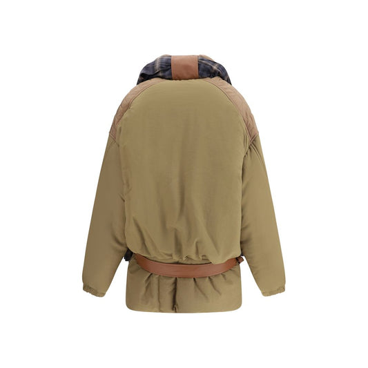 Brown Polyamide Full-Length Jacket