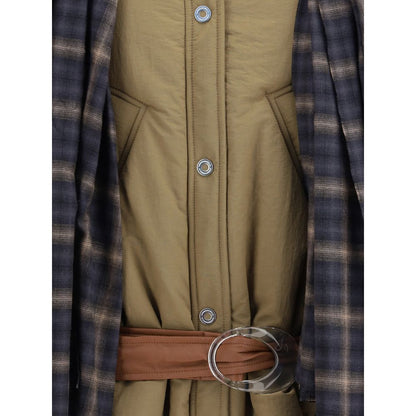 Brown Polyamide Full-Length Jacket