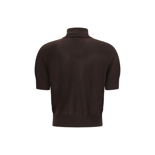 Brown Merino Wool Top