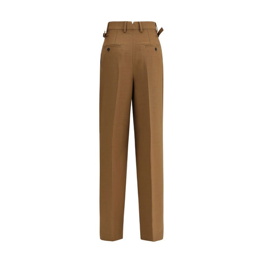 Brown Wool Casual Pants