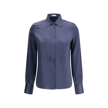 Blue Silk Blouse