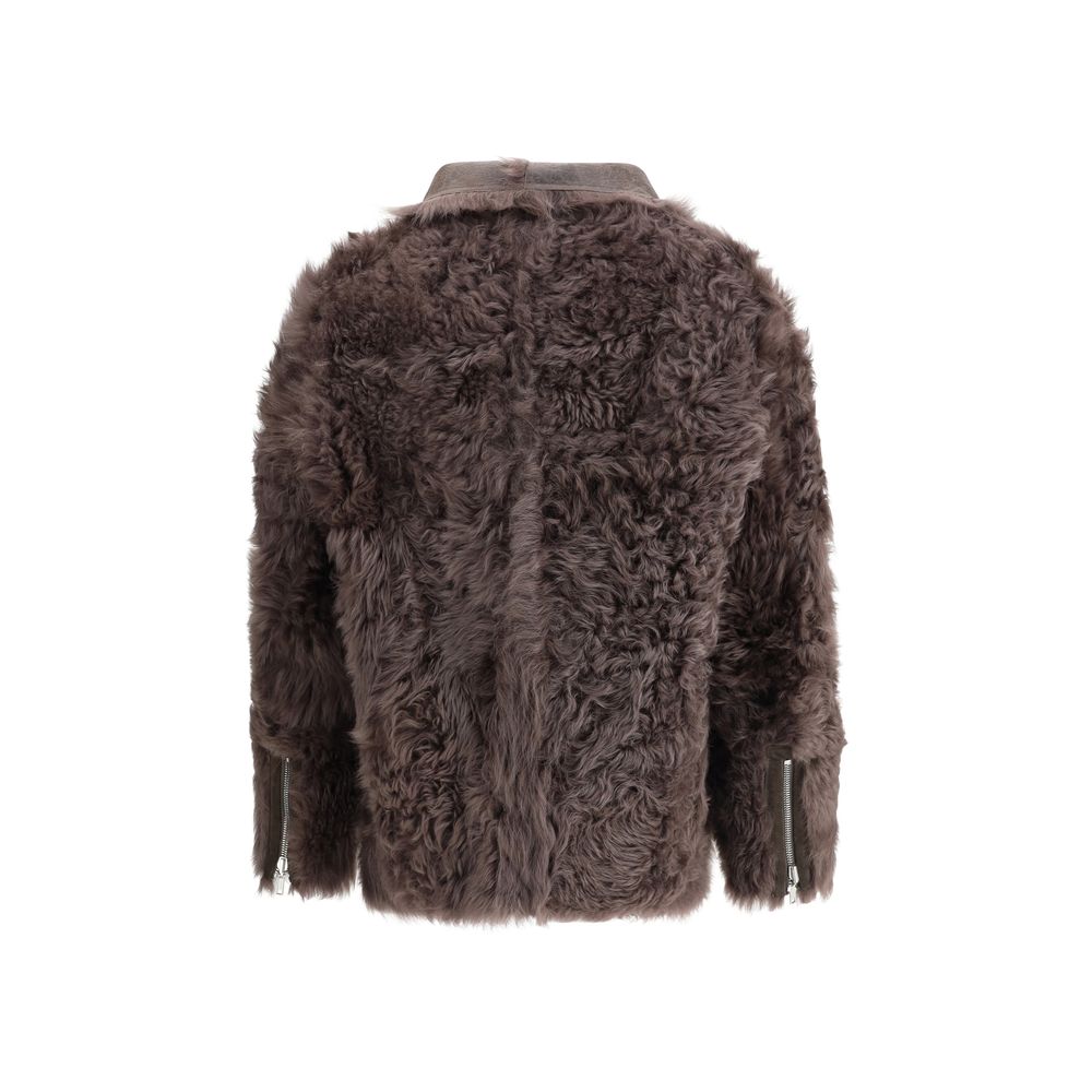 Brown Lamb Leather Biker Jacket