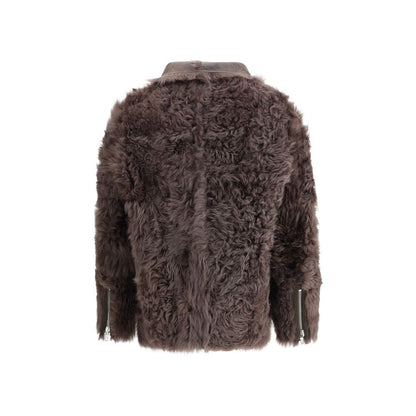 Brown Lamb Leather Biker Jacket