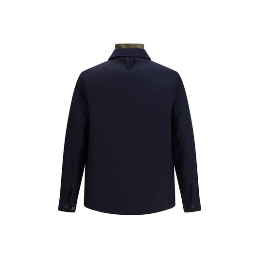 Blue Fleece Wool Coat