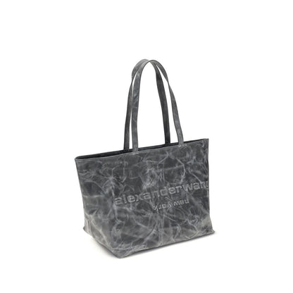 Gray Leather Shoulder Bag