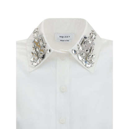 Long-sleeved Shirt with embellished collar