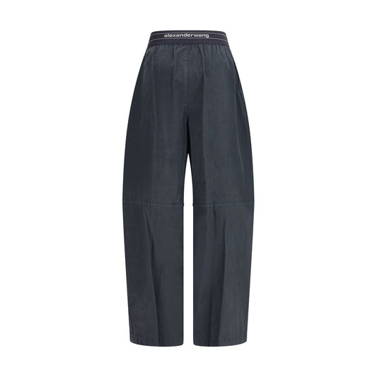 Black Cotton Casual Pants