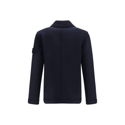 Blue Fleece Wool Coat
