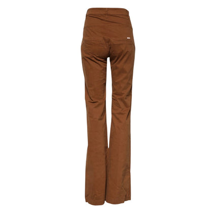 Brown High Waisted Flared Cut Pants