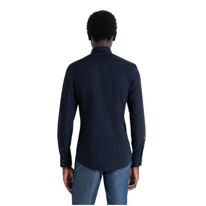 Blue Cotton Dress Shirt