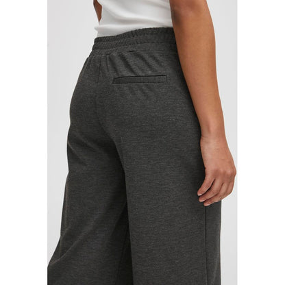 Gray Recycled Polyester Flared Pants