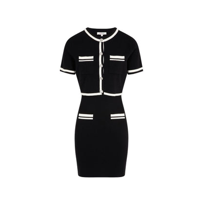 Black Viscose Short Dress