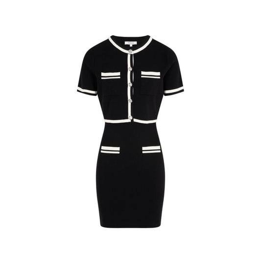 Black Viscose Short Dress