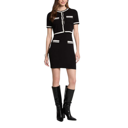 Black Viscose Short Dress