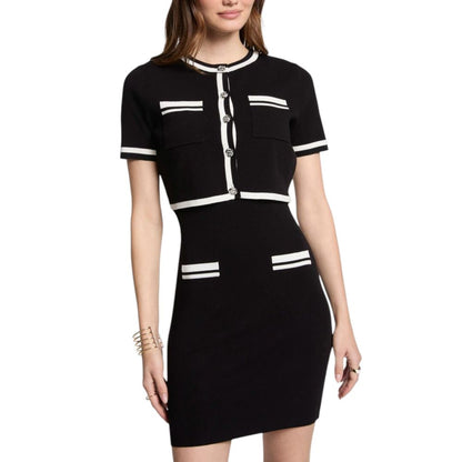 Black Viscose Short Dress