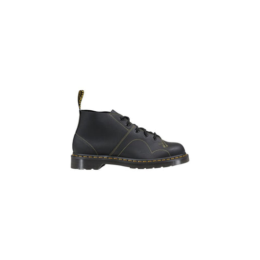 Black Leather Lace-Up Boots