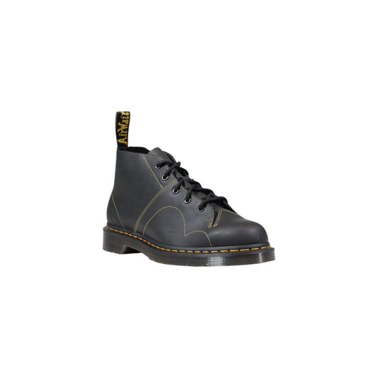 Black Leather Lace-Up Boots