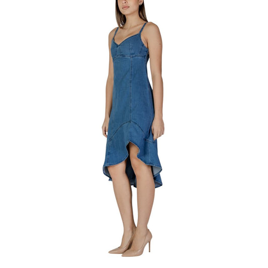 Blue Cotton Long Dress
