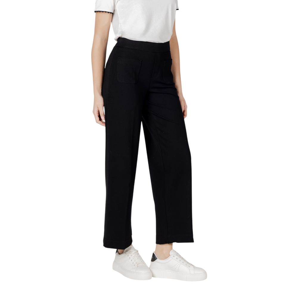 Black Viscose Casual Pants