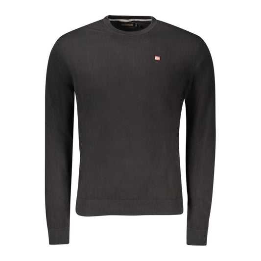 Black Cotton Men Sweater