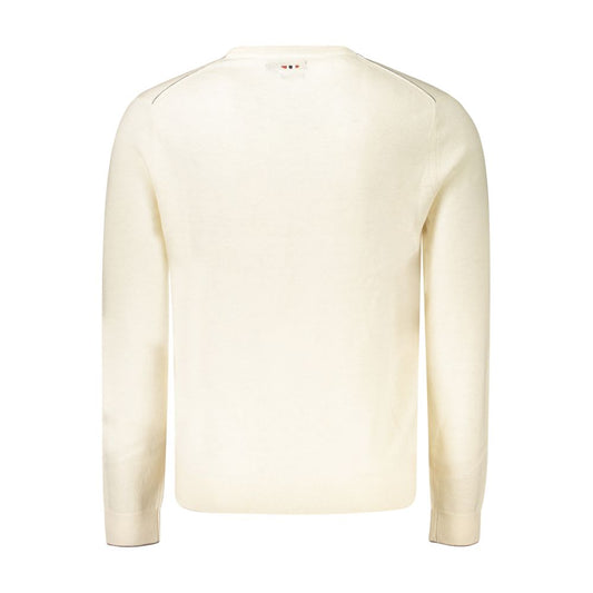 White Wool Men Sweater