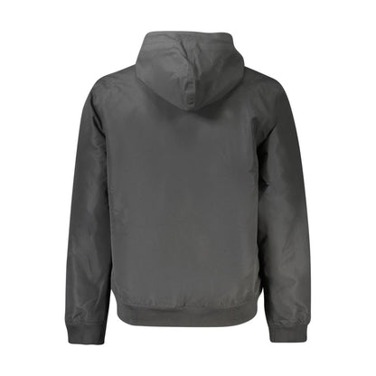Black Polyester Men Jacket