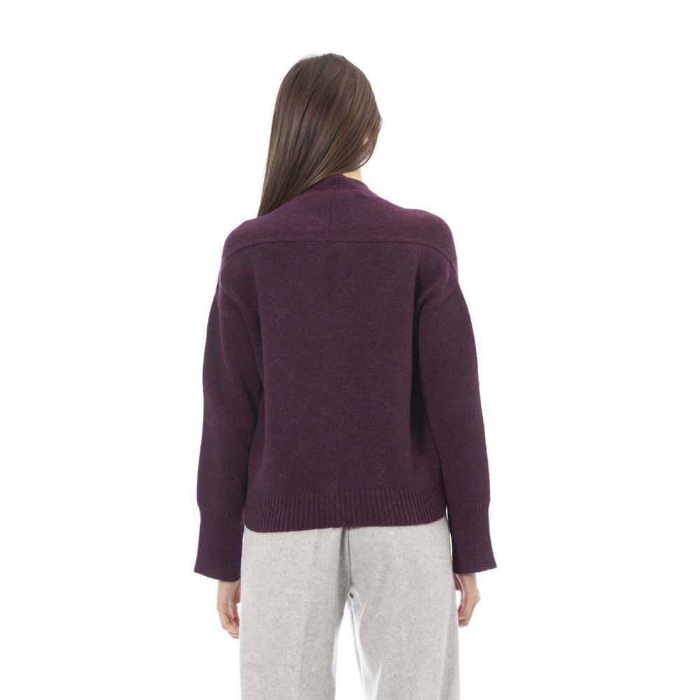 Burgundy Merino Wool Cardigan