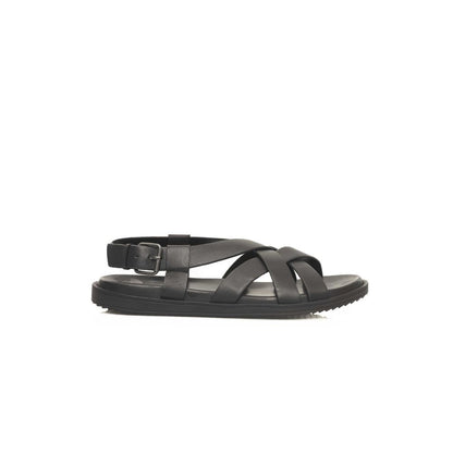 Black Cowhide Sandal