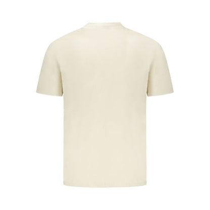 Beige Cotton Men T-Shirt