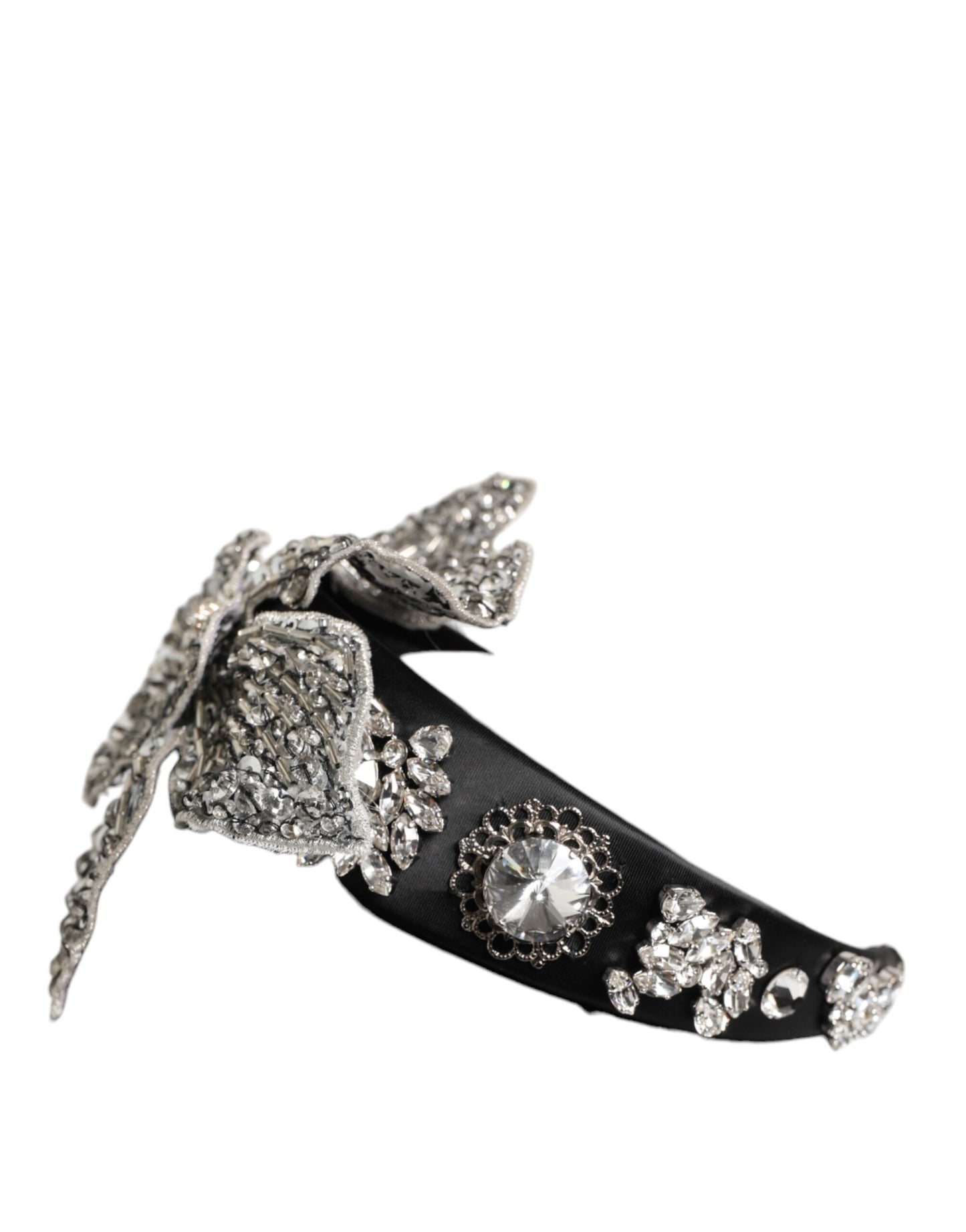 Black Hair Flower Crystal LIMONI Women Headband Diadem