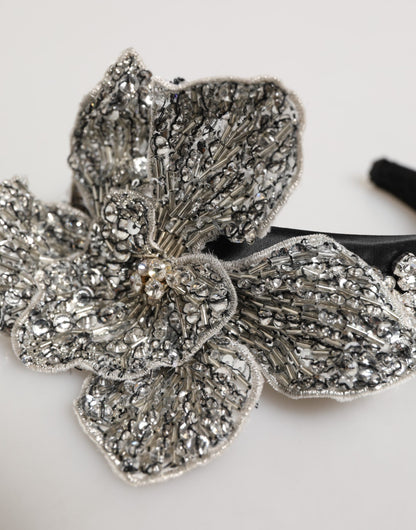 Black Hair Flower Crystal LIMONI Women Headband Diadem