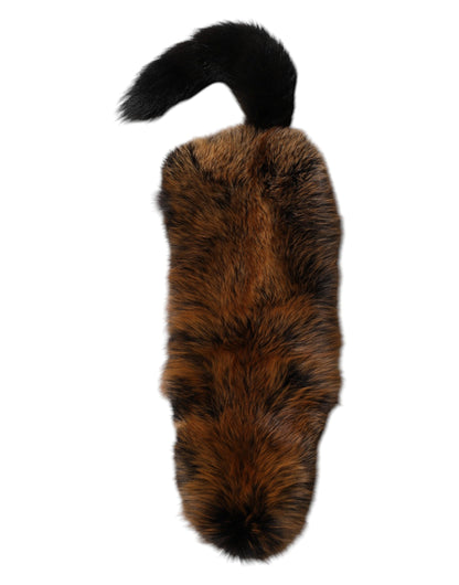 Brown Red Fox Fur Neck Cashmere Warmer Scarf