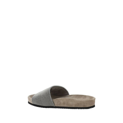 Brown Calf Leather Bos Taurus Flat Sandals