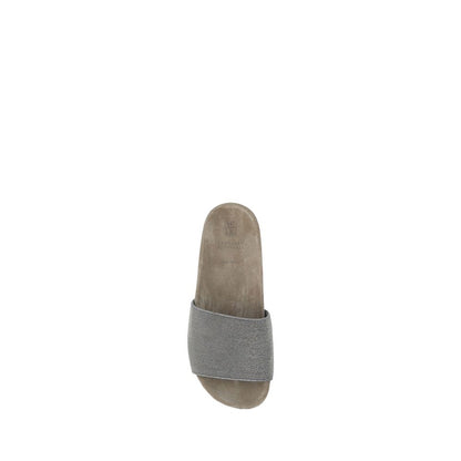 Brown Calf Leather Bos Taurus Flat Sandals