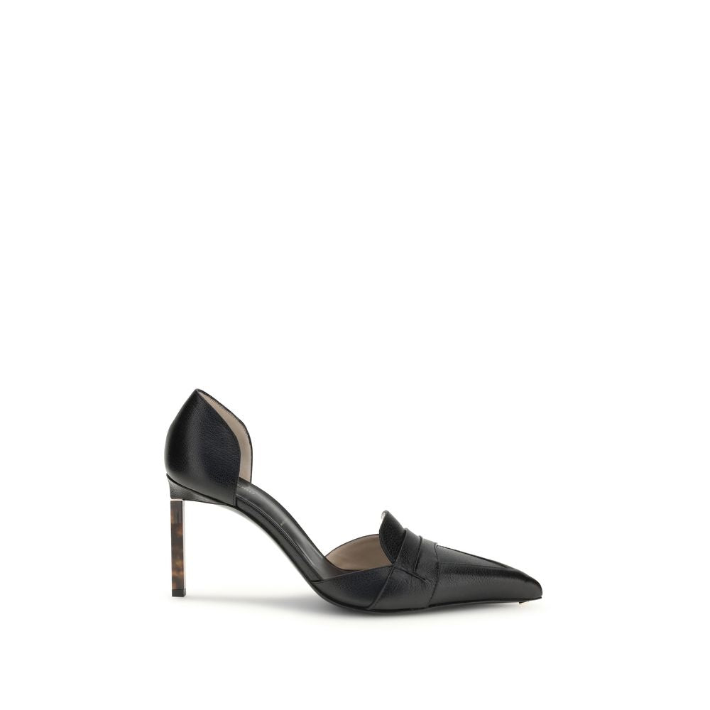 Black Leather Pumps