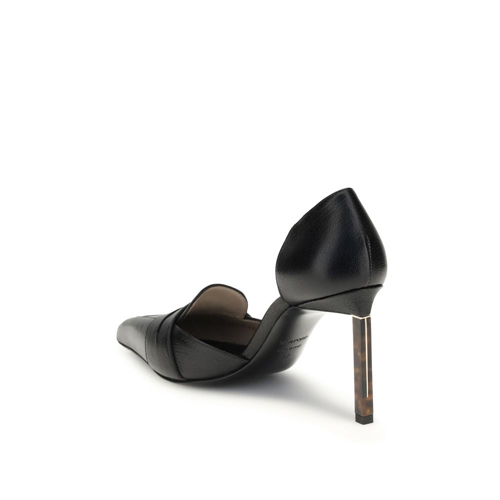Black Leather Pumps