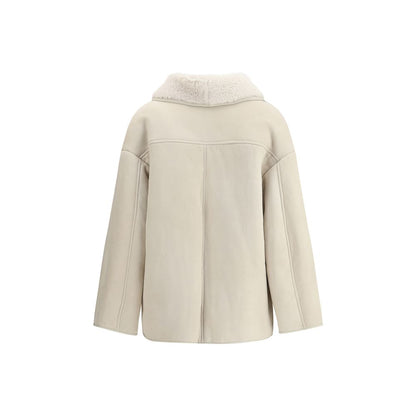 Cream Leather Coat
