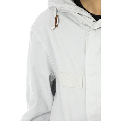 Silver Cotton Women Parka Jacket