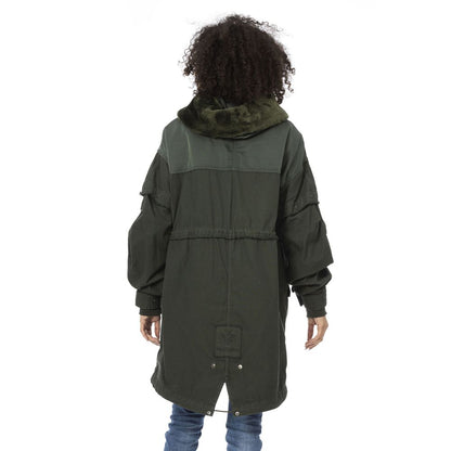 Green Cotton Women Parka