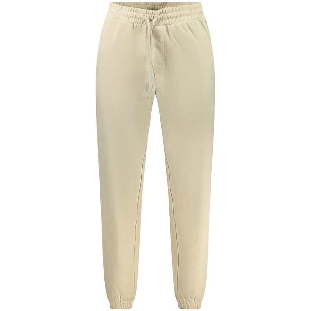 Beige Cotton Men's Sports Trouser
