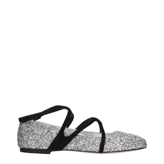 Gray Plastic Ballet Flats
