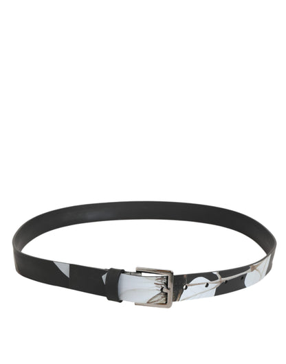 Multicolor PVC Floral Silver Buckle Men Belt