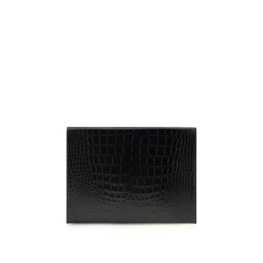 Crocodile print leather Pouch