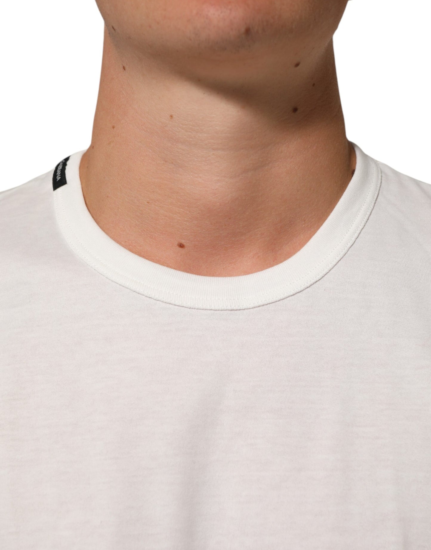 White Cotton Goodluck 2020 Crew Neck T-shirt