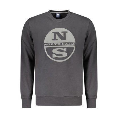 Black Cotton Men's Sweatshirt