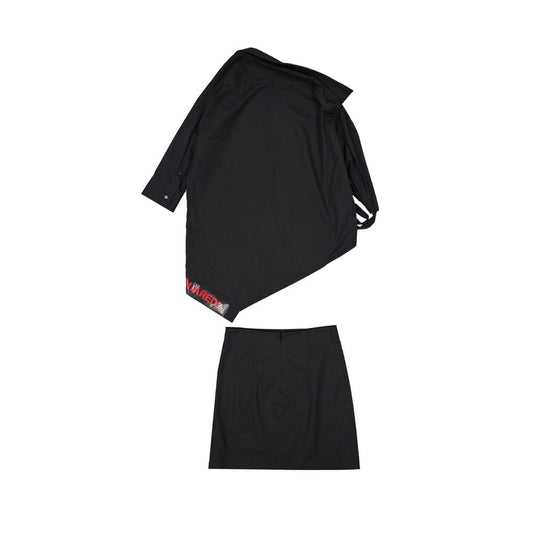 Black Cotton Two-Piece Suit